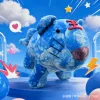 Blue tie-dyed tiger dolls, other figurines, plush toys and ornaments Specification image